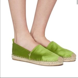 Sam Edelman Green "Khloe" Satin Espadrilles Size 8